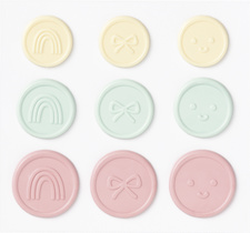 Siegel-Sticker CANDY, Farben und Motive