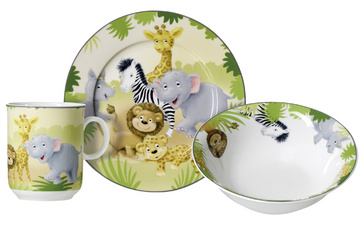 Vaisselle ANIMAUX D'AFRIQUE, 3 pièces