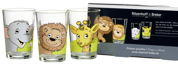 Verre ANIMAUX D'AFRIQUE, set de 3