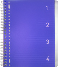 Cahier à spirale 4en1, bleu