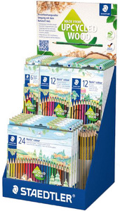 Buntstift Display UPCYCELD WOOD