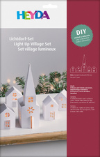 Lichtdorf-Bastelset Häuser & Kirche, 5-teilig