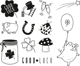 Motivstempel-Set "Glück", Motive