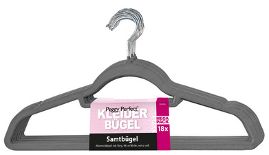 Kleiderbügel "Samtbügel" mit Steg, anthrazit