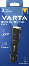 Lampe de poche rechargeable premium "NIGHT CUTTER PRO F20R", sous blister en carton
