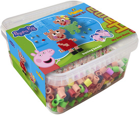 Perles à repasser maxi + plaque "Peppa & sa söur", dans une boîte
