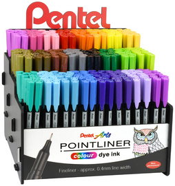 Feutre à pointe fine Pointliner colour dye ink S40, présentoir