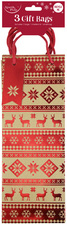  Sac cadeau de Noël pour bouteille, set de 3