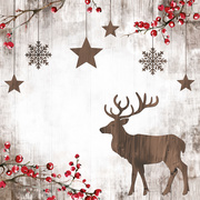 Weihnachts-Motivservietten "X-mas Deer", 330 x 330 mm