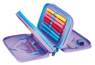 Schüleretui TriCase "Little  Monster", offen