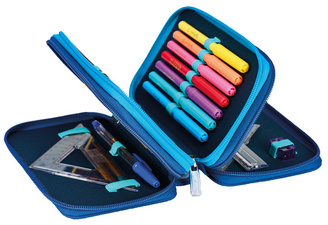 Schüleretui TriCase "Jungle Safari", offen