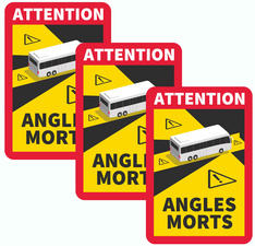 Toter-Winkel-Magnet + Aufkleber "Angles Morts"