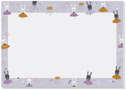 Sous-main bloc papier "Bunny Ballerinas"