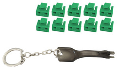 Bloqueur de port RJ45 avec clé, vert