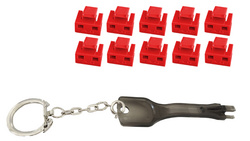 Bloqueur de port RJ45 avec clé, rouge