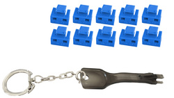Bloqueur de port RJ45 avec clé, bleu