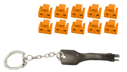 Bloqueur de port RJ45 avec clé, orange