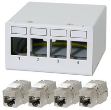  Desktop Patch Panel Kat.6A, 4 Port