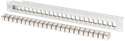 19" Modular Patch Panel, Kat. 6A, 24-Port, grau