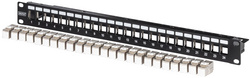 19" Modular Patch Panel, Kat. 6A, 24-Port, schwarz