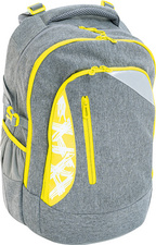 Sac à dos scolaire X-Style, gris / jaune fluo