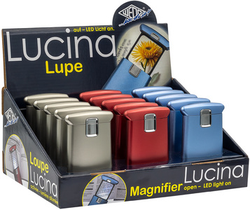 Loupe Lucina avec lumière LED, présentoir de 15 pièces