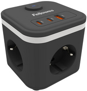 Steckdosenwürfel Power Cube, Typ F, schwarz