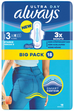 Serviette hygiénique ULTRA DAY Long Plus avec ailettes, taille 3