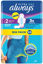 Serviette hygiénique ULTRA DAY Long avec ailettes, taille 2