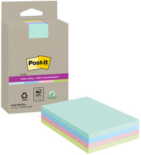 Haftnotizen super sticky Recycling notes - liniert, farbig sortiert