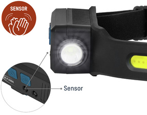 sensorgesteuert - die Leuchte lässt sich berührungslos bedienen