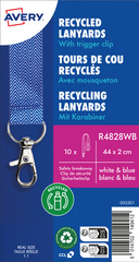 Tour de cou, chevron blanc/bleu, emballage