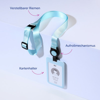 Symbolbild: Verstellbarer Riemen - Aufrollmechanismus - Kartenhalter