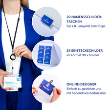 Symbolbild: Namensschilder-Taschen - Einsteckschilder - Online-Designer