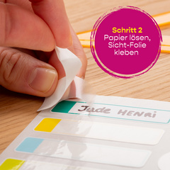 Symbolbild: Zeigt die Anwendung - 2. Papier lösen, Folie kleben