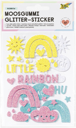 Moosgummi Glitter-Sticker "Rainbow"