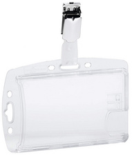 Namensschilder Hartbox mit Clip, für 2 Karten