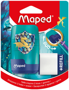 Radierer-Spitzer-Kombi DRAGON, Blisterkarte