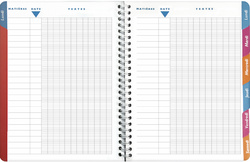 Cahier de textes Sports, grille