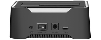  USB 3.2 Gen1 Festplatten Docking Station, Rückansicht