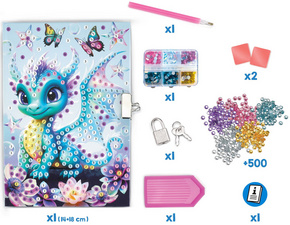 Journal intime DIAMOND PAINTING, dans un carton, contenu