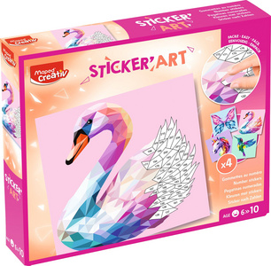 Kleben nach Zahlen STICKER'ART, Elegante Wesen