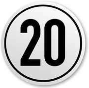   Geschwindigkeitsschild 20 km/h