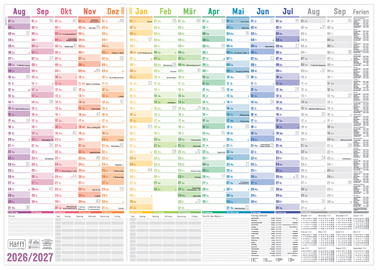 Schuljahres-Wandkalender