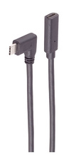 USB 3.2 Gen 2x2 Verlängerungskabel, USB-C Stecker 90° abgewinkelt - USB-C Kupplung