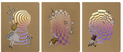    Notizheft Cahier "Alice im Wunderland", 3er Pack