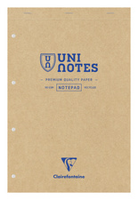 Notizblock UNI NOTES, 210 x 318 mm, 4-fach gelocht, blau