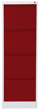 Visuel de référence : armoire de bureau série FC, 4 tiroirs, gris clair / rouge