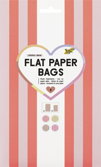 Flachbeutel Flat Paper Bags Stripes NEON