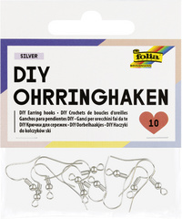Crochet de boucle d'oreille DIY, argent